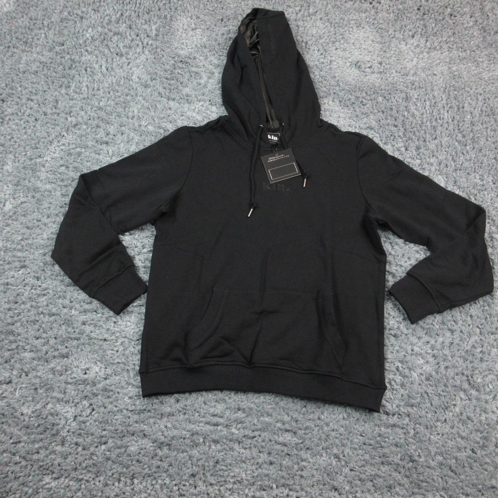 Kin Apparel Hoodie Mens Large Satin Lined Hood Cotton Pullover Sweatshirt NWT
